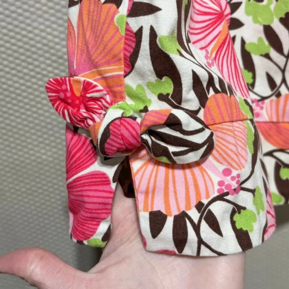 Hartstrings Girls Vintage Floral Cotton Bow Detail Dress Size 7